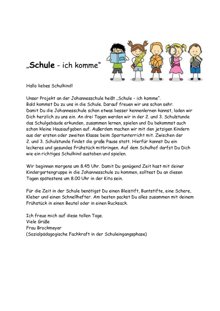 Schule ich komme Einladung 2026